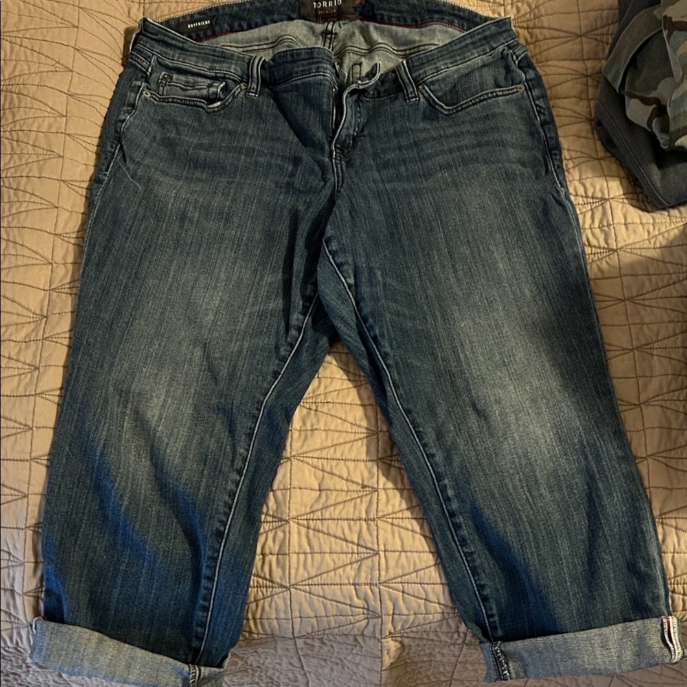 torrid Dark Blue Washed Boyfriend Jeans